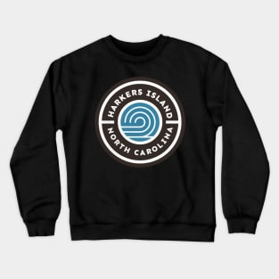 Harkers Island, NC Waves Summer Vacationing Crewneck Sweatshirt